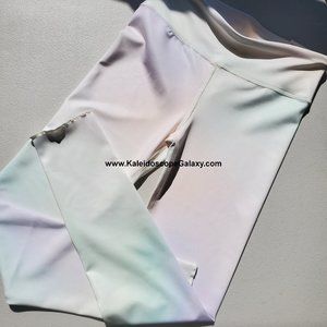 Nike Girls Tight Fit Dri-fit Size Medium Leggings Gray Tie Dye Multi Color